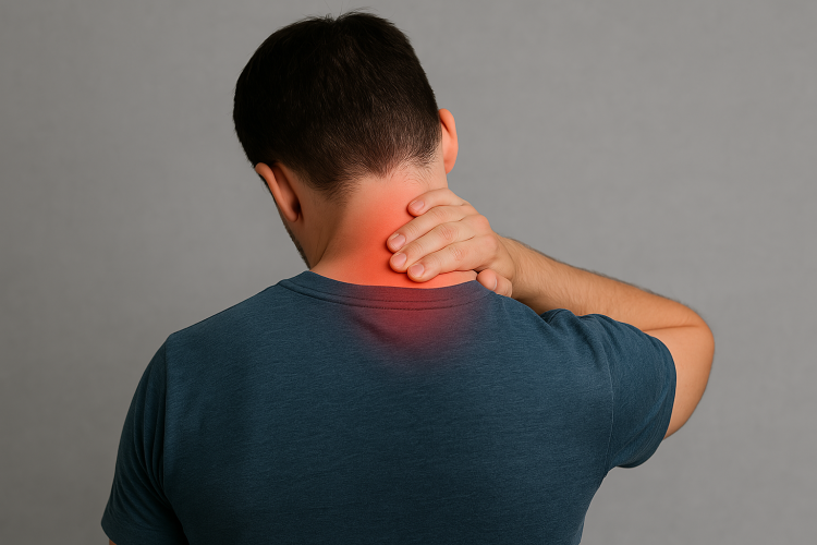 Person with neck pain