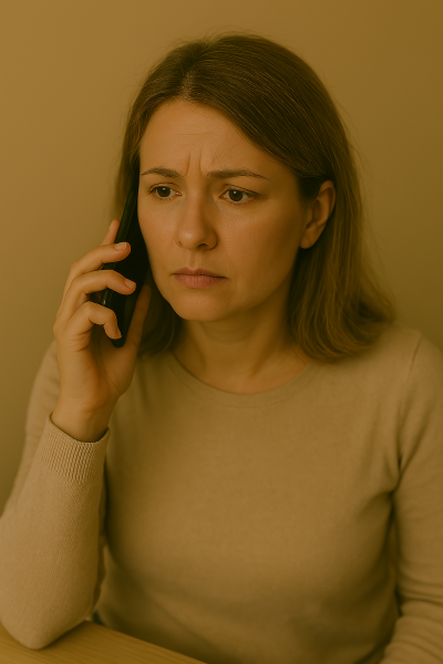 person talking on the phone