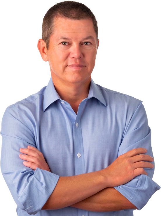 A man in a blue shirt with his arms crossed, representing an auto accident lawyer or attorney.