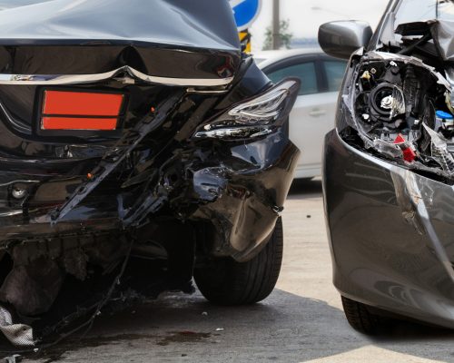 Two cars crashed