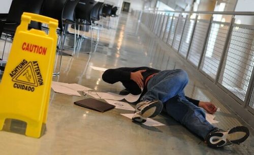 Slip and fall Caution sign